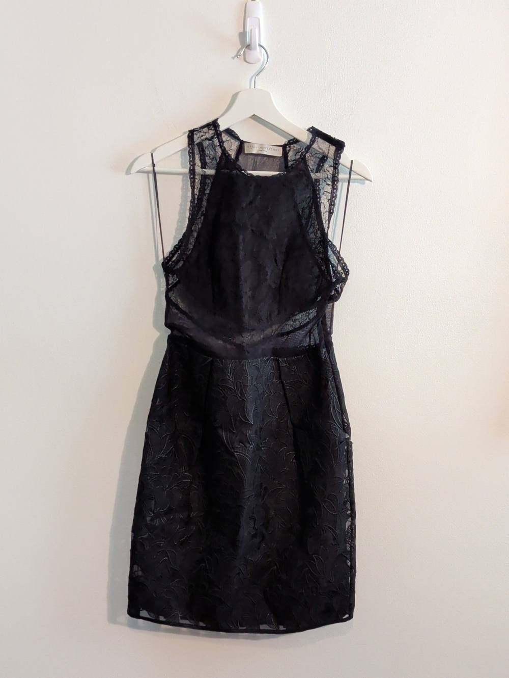 STELLA MCCARTNEY black lace mini dress - flawed - size 2/4